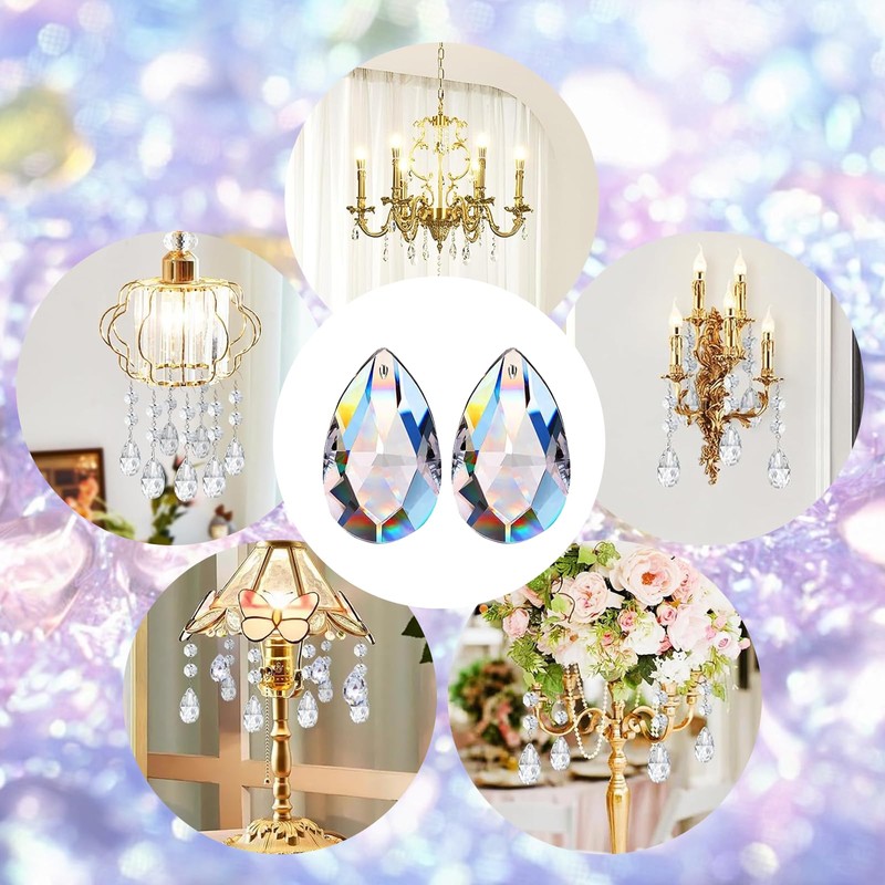 20 Pieces Diamond Shape Hanging Crystals - Suncatcher Crystal, Prism,