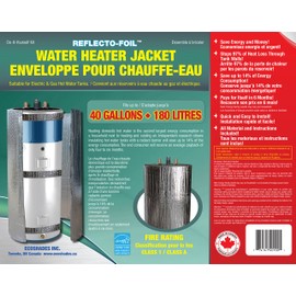 HOT WATER TANK HEATER INSULATION JACKET DIY 'PREMIUM' KIT :ENERGY SAVING REFLECTIVE FOIL FITS 40 GALLON/180 LITRES. MANUFACTURER OF THIS KIT FOR 27 YEARS. EXCLUSIVELY SOLD BY 'JR GLOBAL SALES' ONLY
