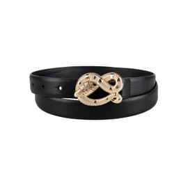 Jessica Simpson Women's Fashion Casual Belt, Black Snake, Large