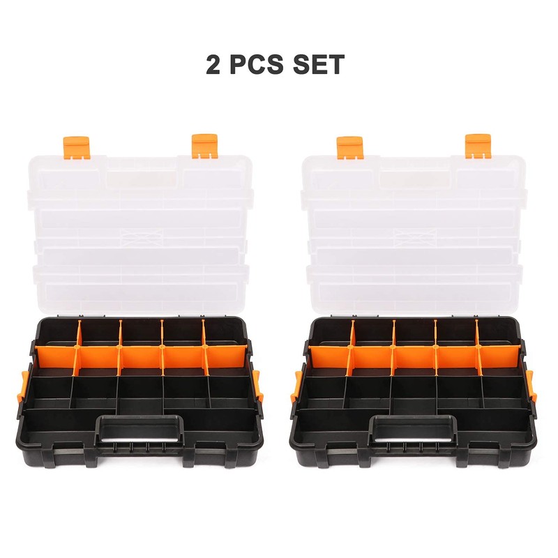 Makitoyo Tool Box Organizers, Interlocking Black Small Parts Organizer for