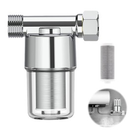 Vlecexs Water Filter Shower, Tap Washing Machine, Backwash Filter Water Pipe Filter, Pure Copper Material, Stainless Steel Filter, Water Filter Reusable, for Water Heaters, Toilets