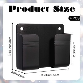 WY LIGHTING LEVEL 4 Pack Wall Mounted Phone Holder, Phone Stand Self Adhesive with Charging Hole, Compatible with All Smartphone Phone Cradle Bedside Organizer Remote Control Stand for Home Office