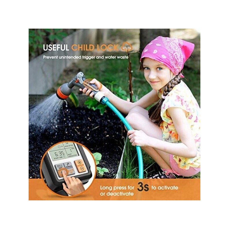 Homitt Smart Sprinkler Timer Outdoor Irrigation Water Garden Rain Sensor