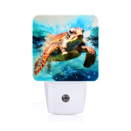 FSHVQKD Sea Turtle Night Light,Plug-in Nightlights Auto Sensor Night Lamp Dusk-to-Dawn Lamp Home Decor for Nursery Children Girls Boys