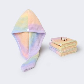 Hair Drying Wrap Towel for Women Fast Dry Multicolored Coral Fleece Dry Hair Cap Dry Hair Towel (Multicolored, One Size)
