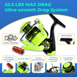 Telescopic Fishing Rod and Reel Combo, 2PACK 5.9FT 6.89FT Carbon Fiber Travel Rod, 2 Collapsible Spinning Reels, 2 100m Line, Carrier Bag and Carrier Bag Lures Kit for Adults Beginners