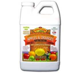 Urban Farm Fertilizers Apples & Oranges Fruit and Citrus Fertilizer, 1/2 gallon.