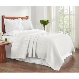 Tahari Home - Blanket, Soft Waffle Cotton Blanket, Cozy Home Decor (Samantha Bright White, King)