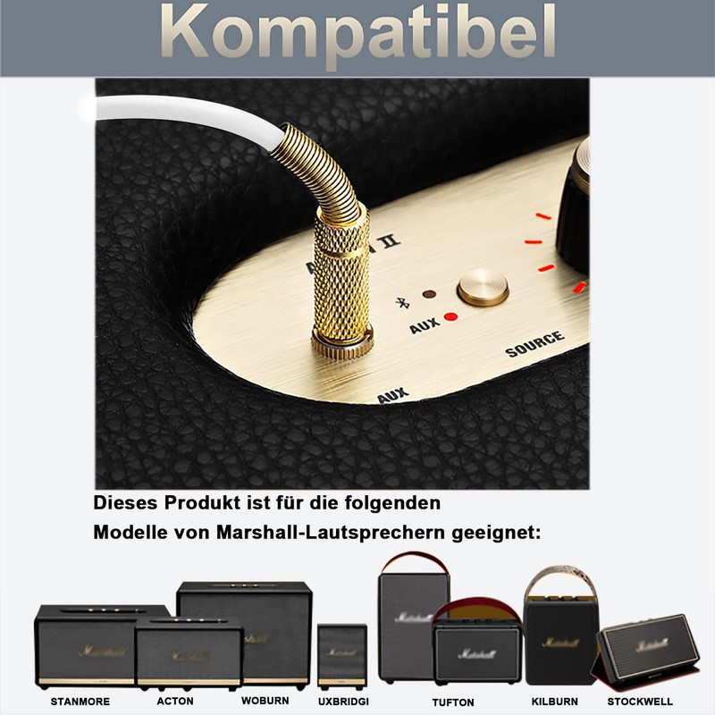 Aiivioll Compatible with Marshall Bluetooth Speaker, Audio Audio Cable, Car,
