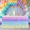 14ft Rainbow Tutu Tulle Table Skirt for Rectangle Round Tables