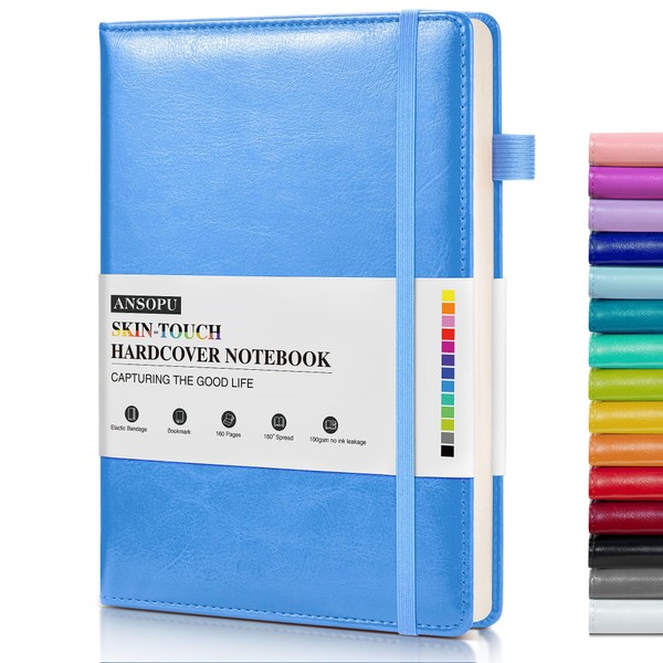 Ansopu Lined Journal Notebook for Writing, A5 100 GSM Thick