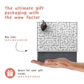 SURPRISA gift box, puzzle box money gift packaging, for vouchers, labyrinth puzzle, size M (16cm)