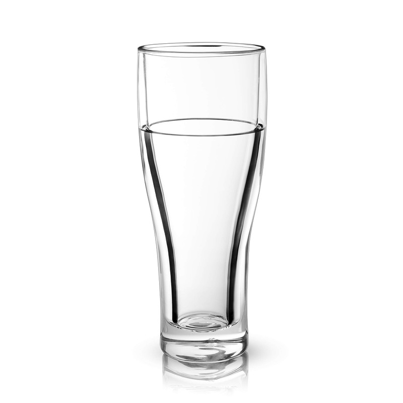 Viski Glacier Double Walled Beer Glass with Active Cooling Gel,