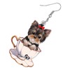 BONSNY Acrylic Dangling Novelty Fun Adorable Cute Teacup Yorkshire Terrier