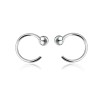 2Pcs Solid 925 Sterling Silver Ball Huggie Hoop Earrings Nose