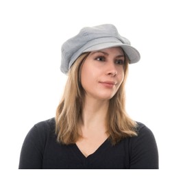 CRAGGI Baker Boy Hat Newsboy Cap Shelby Hat Light Grey Washed Denim