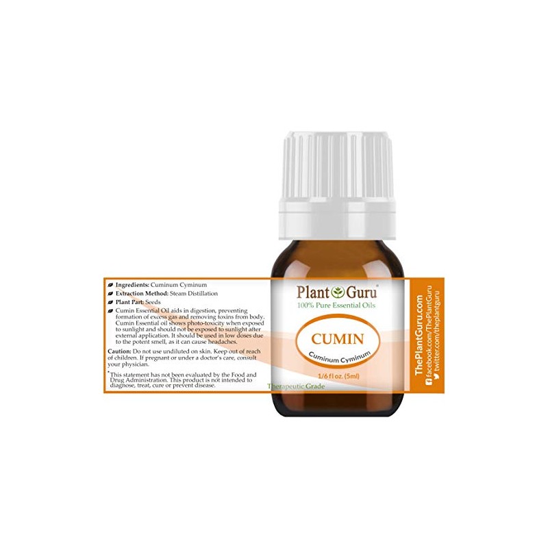 Cumin Essential Oil 5 ml 100% Pure Undiluted Therapeutic Grade.