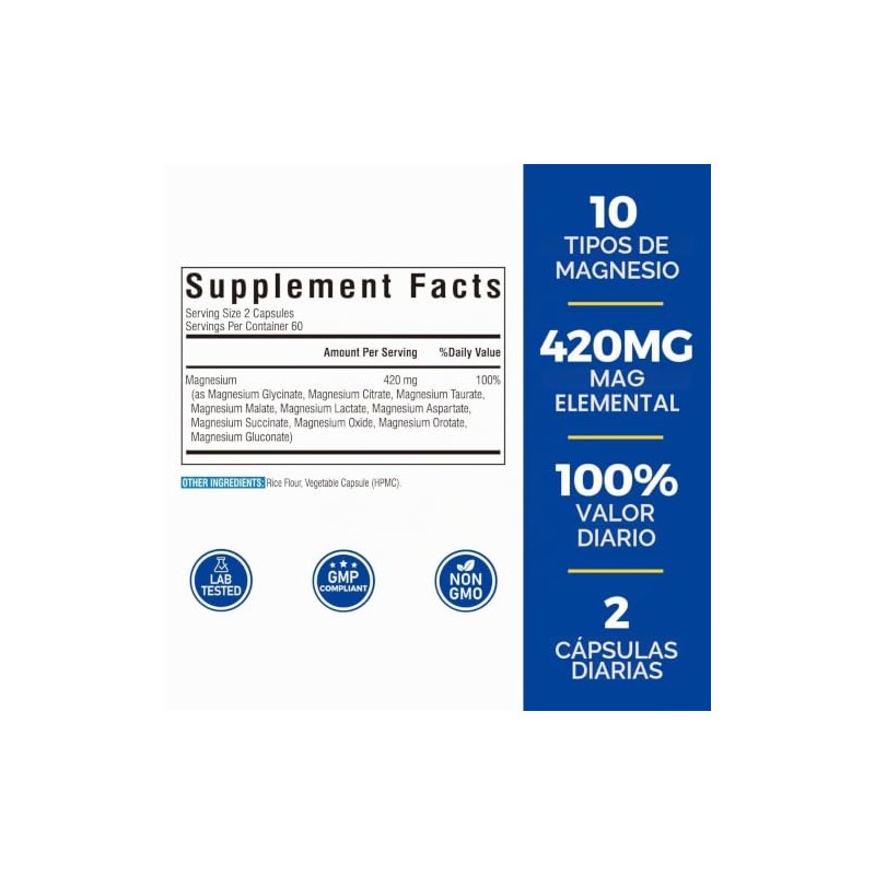 Vitalibre Complejo de magnesio 10 en 1, 420 mg de