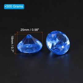 PATIKIL 100Pcs Acrylic Diamonds Vase Fillers Plastic 25mm Fake Crystals Gems Wedding Table Scattering Diamond Confetti for Wedding Decor Bridal Shower Party, Dark Blue (500Grams/1Pound)