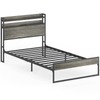 Elephance Twin Bed Frames with Charging Station and Storage Headboard,