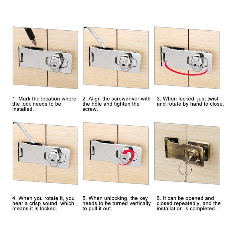 Hasp and Staple with Padlock, 3 Inch Padlock Hasp and