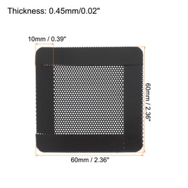 sourcing map Set of 3 PC Dust Filters, 60 x 60 mm, Magnetic Frame, PVC Computer Case, Fan Dust Protection Grille for Computer Cases, Speakers, Black