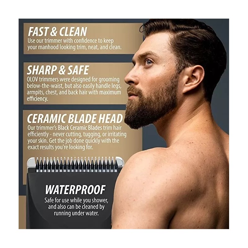Olov Recortadora Eléctrica De Vello Corporal Húmedo Y Seco