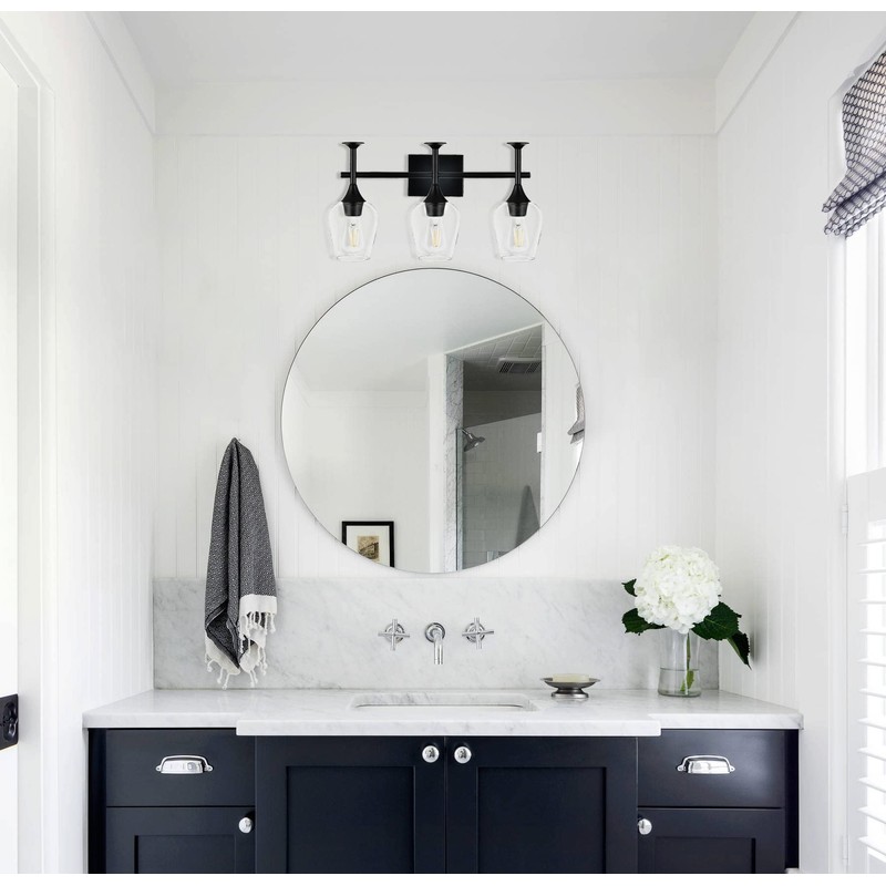 Onesto Lighting Paris Modern Black Bathroom Wall Light Fixtures Over