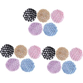 Angoily 15 Piezas red para cubrir el moño accesorio para el cabello para niñas bollos Gancho de crochet red de redecilla moño redecillas para el cabello pedrería tejer Pedazo de cabello
