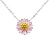 Hiqmic 925 Sterling Silver Cute Daisy Flower Pendant Necklace White