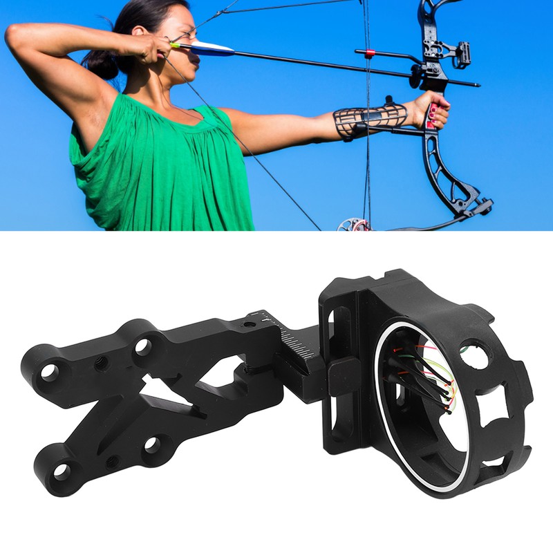 Compound 5 Pin Bow Sight with Adjustable Spirit Level Archery