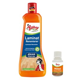 Poliboy Laminate Renovator, Floor Conditioner with Protection and Gloss Effect for Laminate Sealing, 1 x 500 ml, with Product Sample, Made in Germany