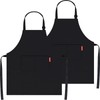 APRONPANDA Professional Adjustable Black 100% Cotton Apron with 2 Pockets