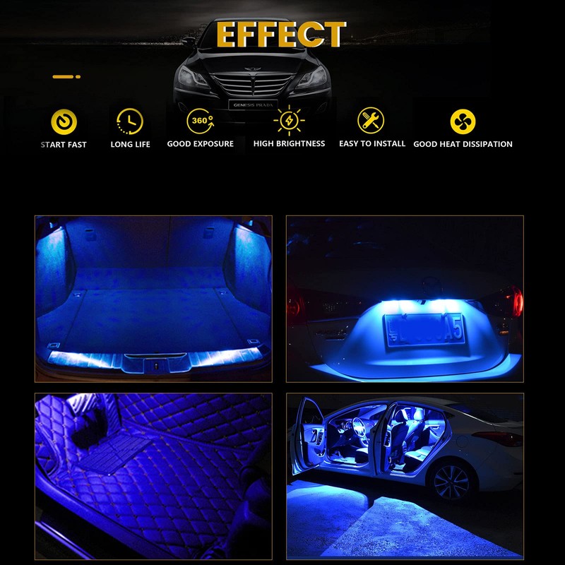 YM E-Bright 20-Pack Blue BA9S 5050 5SMD Led Bulbs Clearance