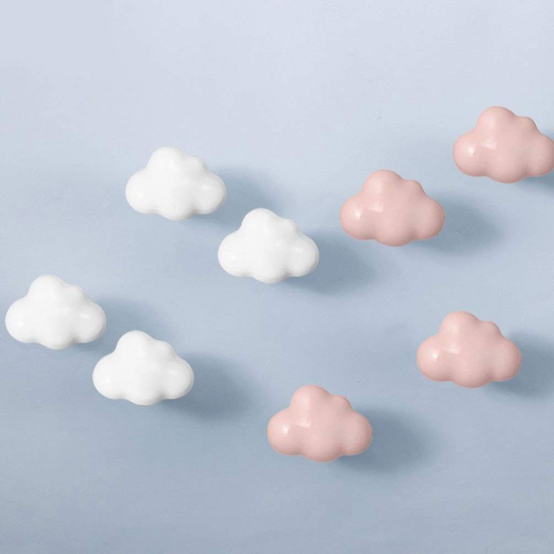 BESPORTBLE 2Pcs Cloud Ceramic Doors Knobs Decorative Drawer Pulls Handles
