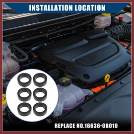 HEROFFIX 16636-0B010 Fuel Injector Seal O-Ring for Nissan Frontier 1999-2004 / Injector Lower Insulator/Durable / 6 Pcs Black Replace Parts