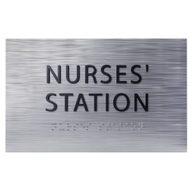 ADA CENTRAL SIGNS - 6" X4" Nurses Station Sign - ADA Compliant Tactile Graphics Grade 2 Braille Text | Wall Mount Plastic Care Staff Area Signs for Medical Health Offices, Hospital Buildings