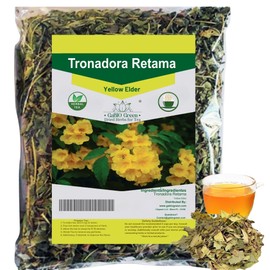 Gabio Green-Tronadora Retama, 3.09 oz/ 105 gr Premium Quality tronadora tea, resealeble bag, yellow elder herbs, tronadora hierba Non GMo, Resealable bag.