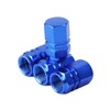 Alipis 4 Pcs Blue Aluminum Alloy Tire Valve Stem Caps