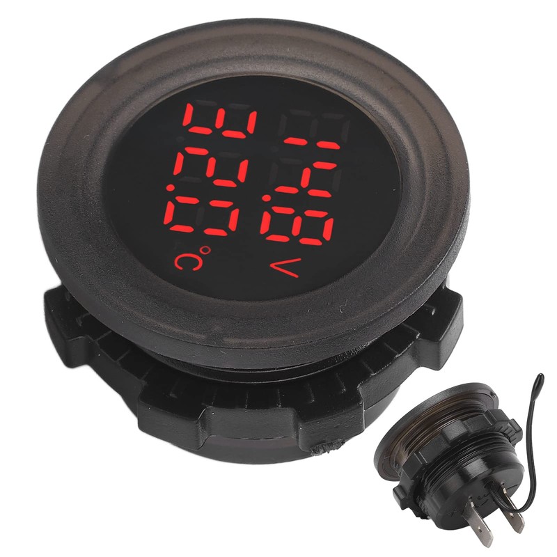 Dual Display Temperature Voltmeter Clear Stable Display Waterproof Simple Installation