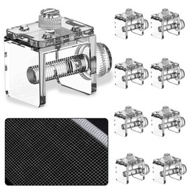 DIY Aquarium Hood 8pcs Aquarium Fish Tank Hood Screen Cover net Clip Holder and 2.15 Feet X 1.73 Feet Aquarium lid top net Kits Suitable for Rimless and rimed Tank