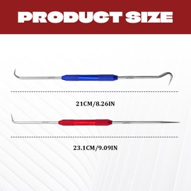 HQRNYP 2PCS CarbonSteel Hook Tool and Pick Set, Seal Puller, O Ring Pick Set and Hook Tool, Universal Car Accessories Mini Precision Hooks Puller Remover Compatible with Most Cars
