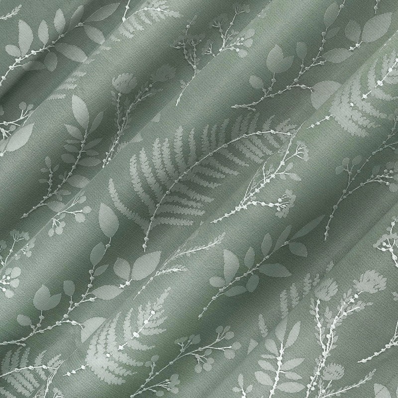 Sun Zero Ambridge 2-Pack Embroidered Botanical Leaf Pleated Look 100%