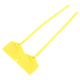 Pack of 100 Cable Labels Nylon Cable Ties Zip Ties Marker Ties Self-Locking Nylon Plastic Ties Cord Cable Management Wraps Power Making Label Mark Tags(Yellow)