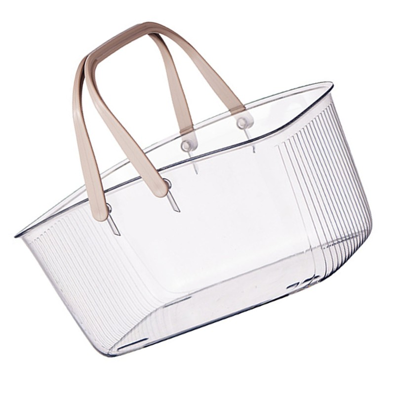 Clear Shower Storage Basket with Handle Drainage Holes Lightweight Shower