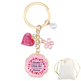 TUZELIYA Keyring Gifts for Women Inspirational Gifts for Girlfriend Girls Sisters Girlfriends Mothers Grandmothers Colleagues - Small Birthday Gifts for Women, Pink-B, Unit size