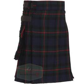 All Kilts Sports Mens Acrylic Wool Utility Kilt with Leather Strap, Gunn Modern