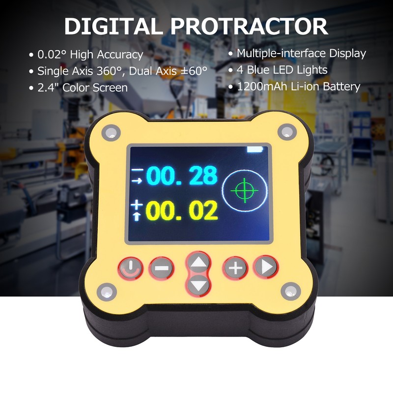 Dual Axis Digital Protractor Inclinometer Magnetic 0.02° Accuracy Angle Finder