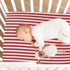 Jihqo Red White Stripes Crib Sheets for Boys Girls Soft