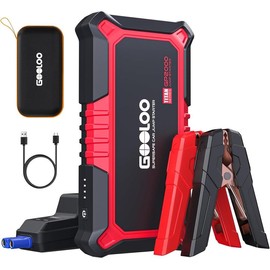 GOOLOO Jump Starter Battery Pack 1500A ‚Äî2000A Water-Resistant Multi-Function Power Boost for Up to 8.0L Gas or 6.0L Diesel Engines.:_RED